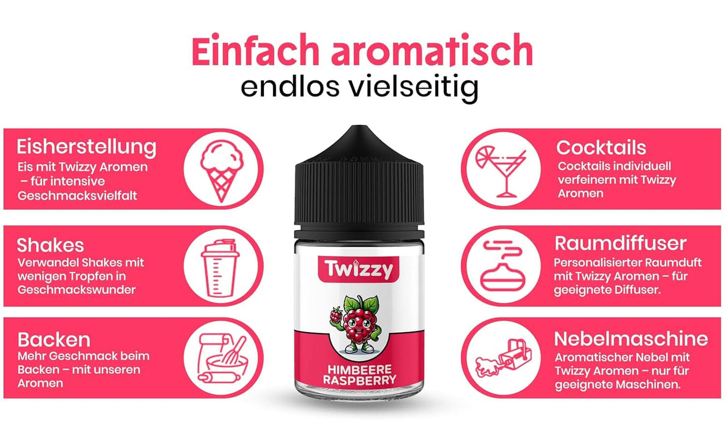 Twizzy, intens hindbærsmag, 60 milliliter Arome Naty Shop