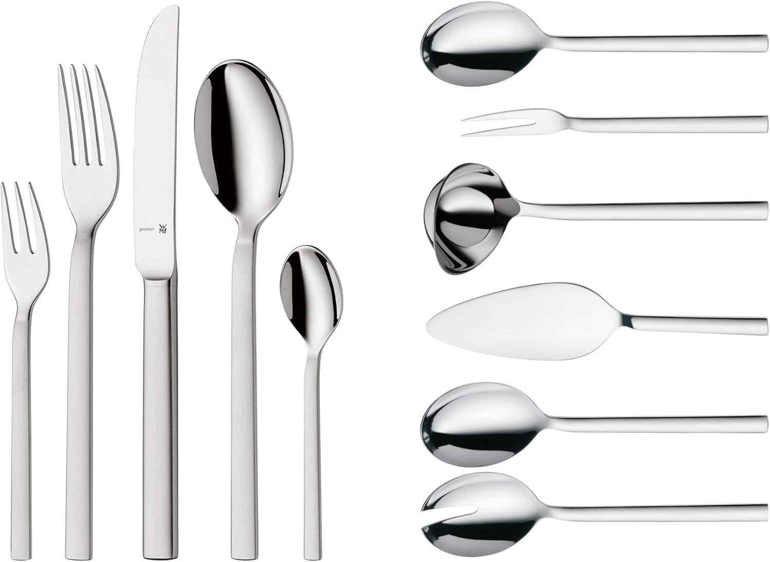 WMF Lyric plus rustfrit stål bestiksæt til 6 personer, 30 eller 66 stk. Køkken Naty Shop 66-Teilig