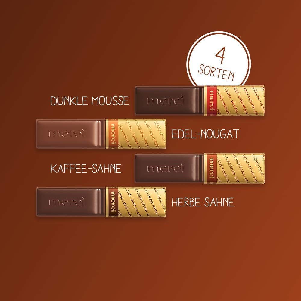 Finest Selection mørk chokoladevariant – 6 x 250 g – Raffinerede mørk chokoladespecialiteter – Fyldte og ufyldte praliner