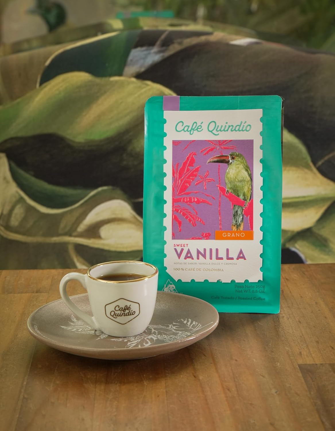 Cafe Quindio Specialty Coffee - 100% Arabica kaffebønner, Colombia - med naturlige noter af sød vanilje (250 g) - ideel til filterkaffe, portafiltermaskiner eller fransk presse