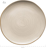 MÄSER 931371 Nottingham Vintage Series Spisetøjssæt til 4, 8-delt middagsservice, middagstallerkener og middagstallerkener, uregelmæssigt rundt retrolook, stentøj, beige