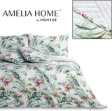 Ameliahome Sengetæppe Sengetæppe 260X280 Cm Dobbeltsidet Nem pleje Quilting Plant Mønster Fuglemønster Multicolor Kingfisher Senge og tæpper Besuche den AmeliaHome-Store