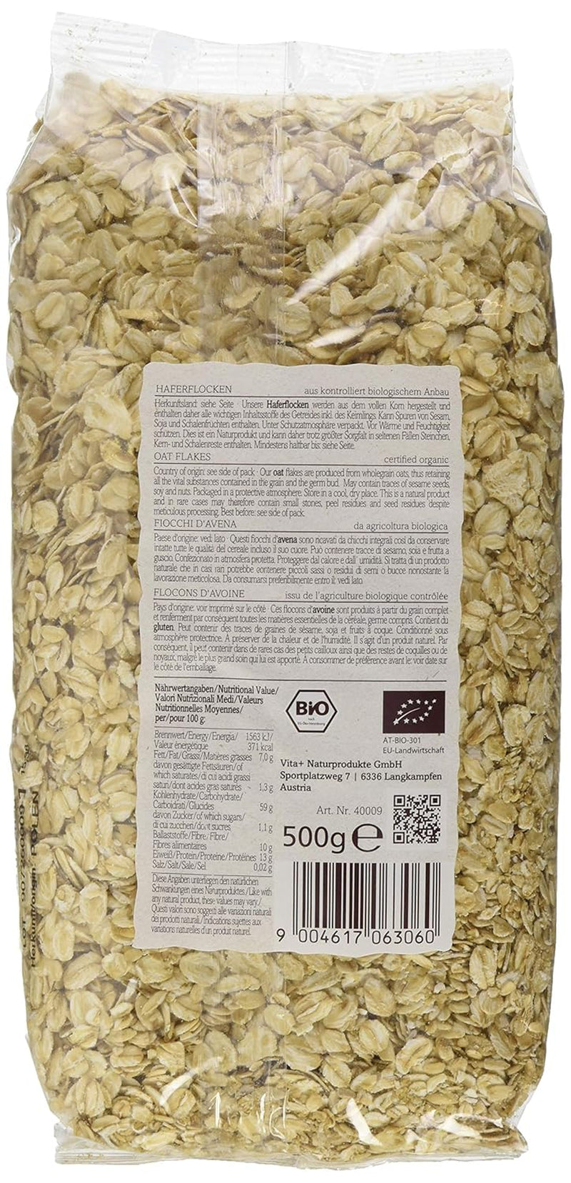 Verival økologisk havregryn, pakke med 6 (6 x 500 g)