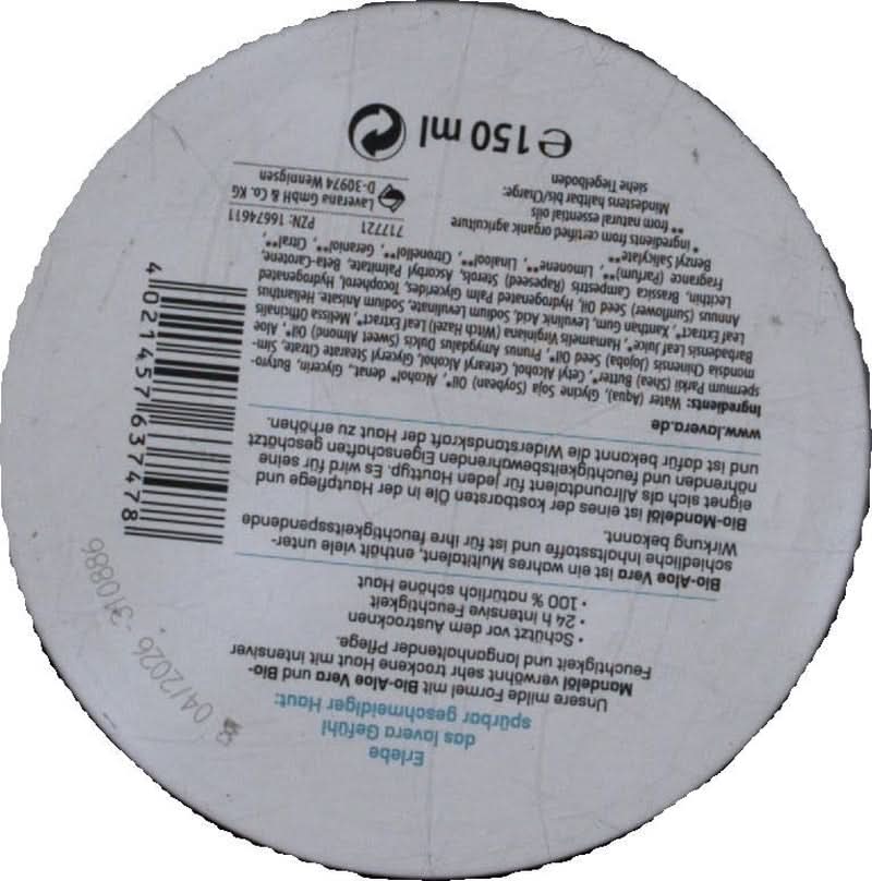 Lavera Basis Sensitiv, intensiv pleje til tør hud med Aloe Vera og mandelolie, 150 ml Naty Shop