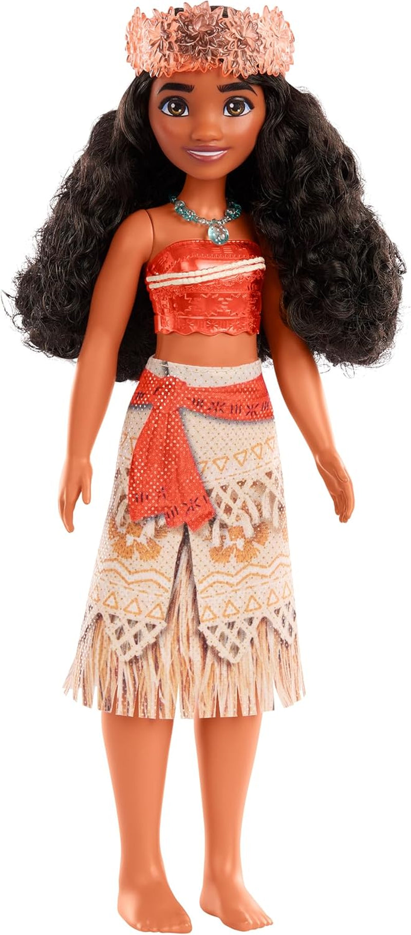 Mattel DISNEY Moana - Artikuleret modedukke med glitteroutfit, aftageligt pandebånd og halskæde, til børn fra 3 år og opefter, HPG68