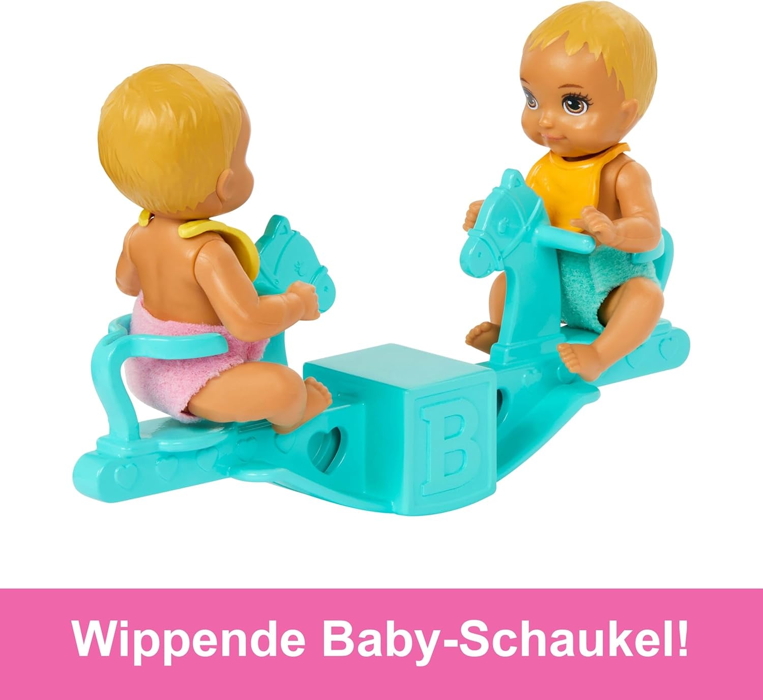Barbie Skipper dukke og legehus med tilbehør, inkluderer tvillingdukker, 1 krybbe, 1 gynge, 1 rocker og mere, HXM99