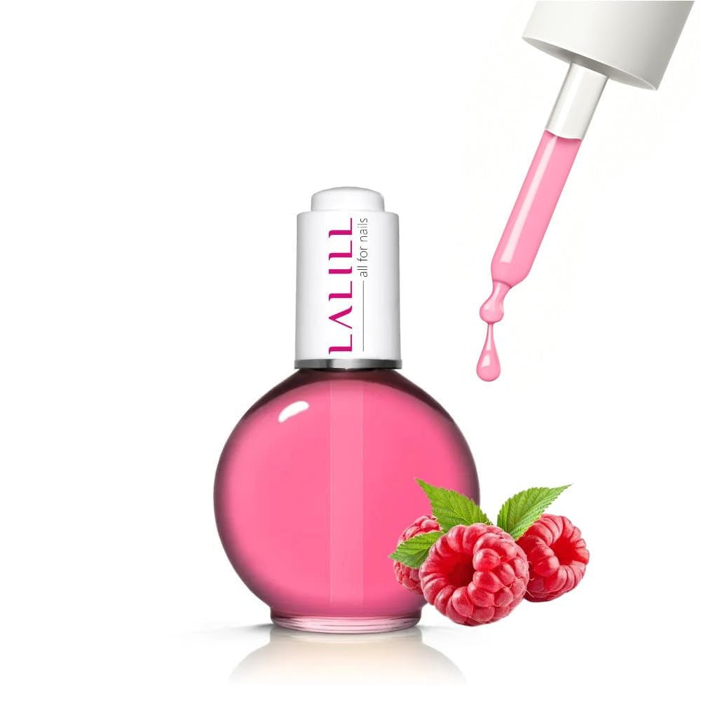 LALILL Nail Cuticle Oil 75Ml - Himbeere Nagelpflegeöl - Nagelöl Pflege Für Nägel Nagelhaut - SPA Maniküre Naildesign Hände - Vegansk - With Pipette