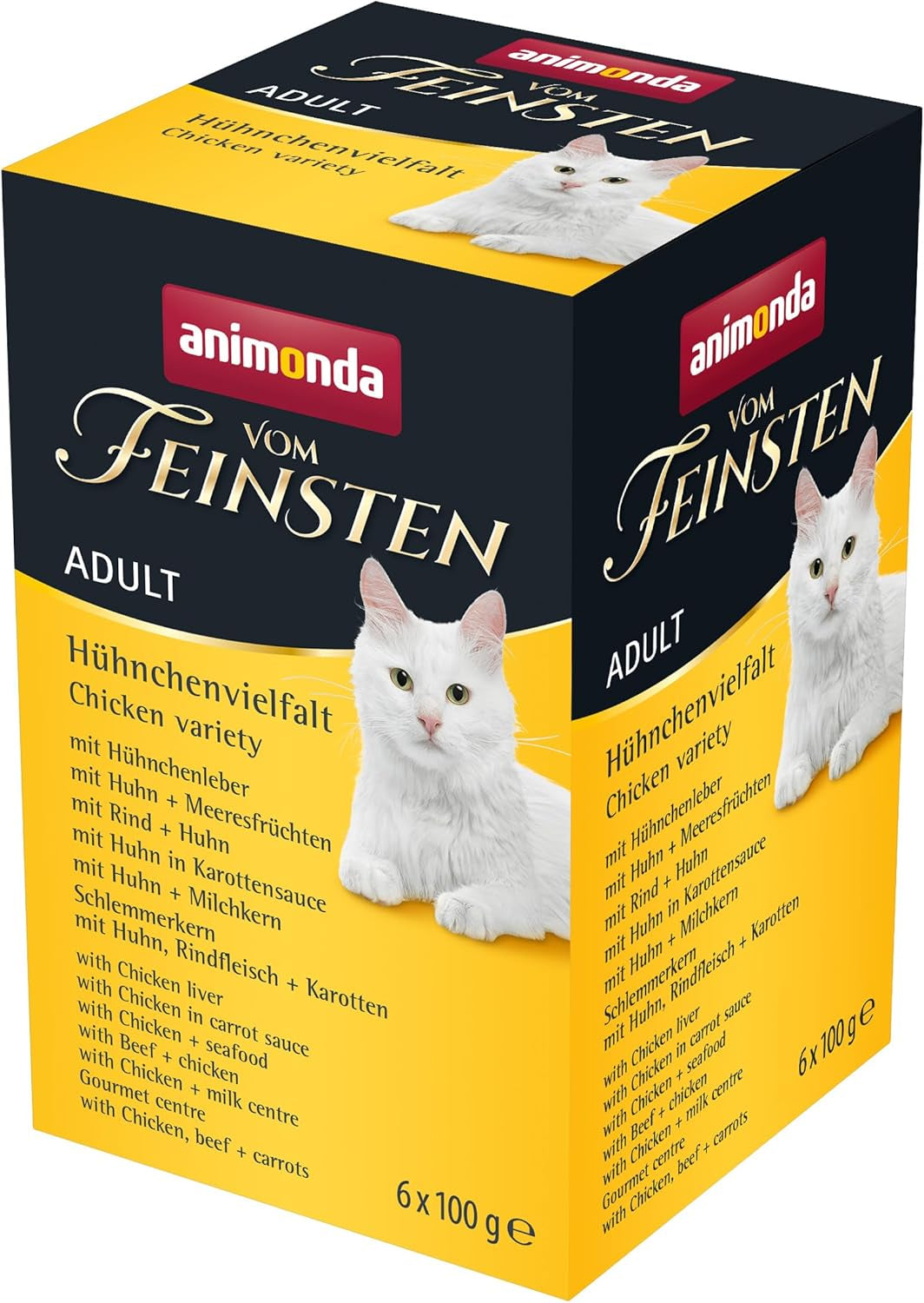 animonda Vom Feinsten Vådfoder til voksne katte, kyllingesort, 6 x 100 g