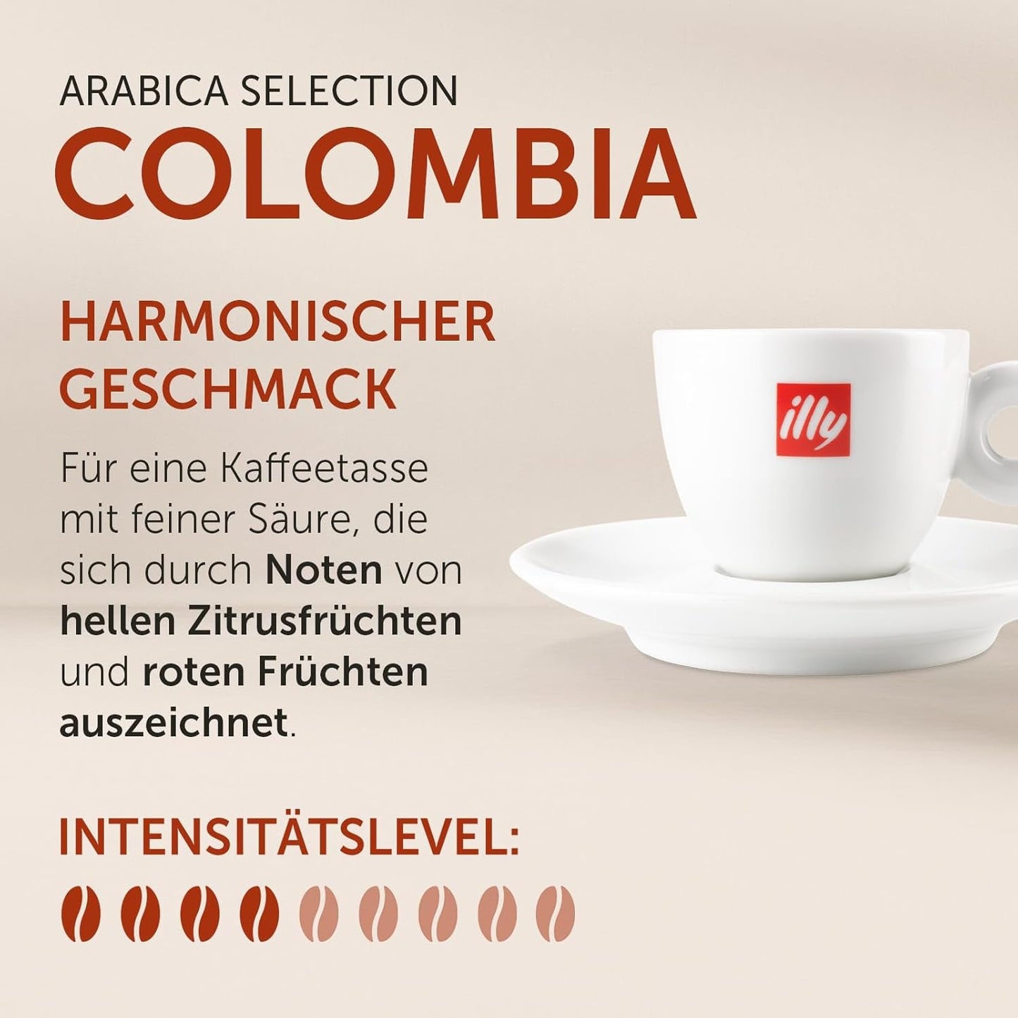 illy, Iperespresso Arabica Selection Kolombien, 100% Arabica mit Fruchtigen Noten von Zitrusfrüchten og Roten Früchten, Gesmack mit Tarter Säure, 6 Packungen à 18 Kapseln (Insgesamt 108 Kapseln)
