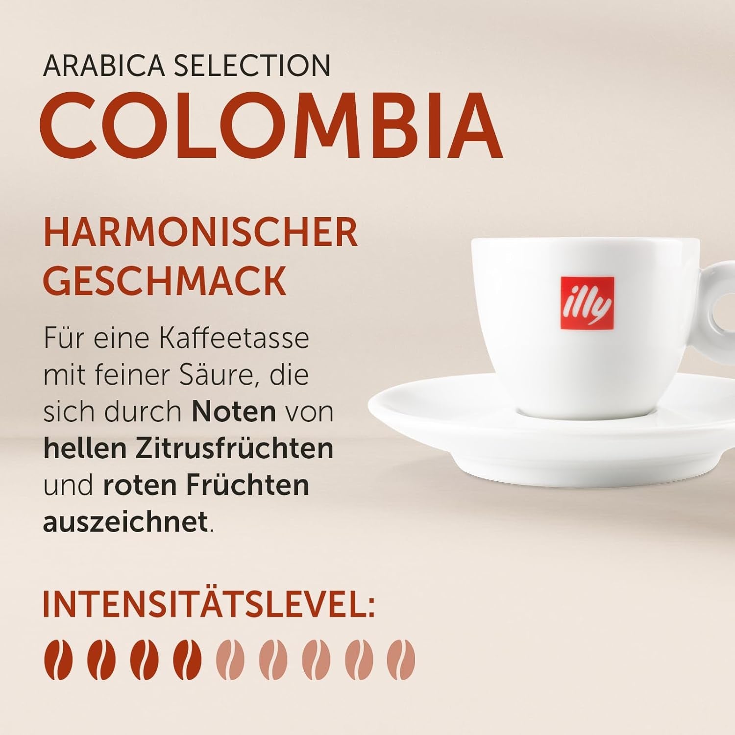 illy, Iperespresso Arabica Selection Kolombien, 100% Arabica mit Fruchtigen Noten von Zitrusfrüchten og Roten Früchten, Gesmack mit Tarter Säure, 6 Packungen à 18 Kapseln (Insgesamt 108 Kapseln)