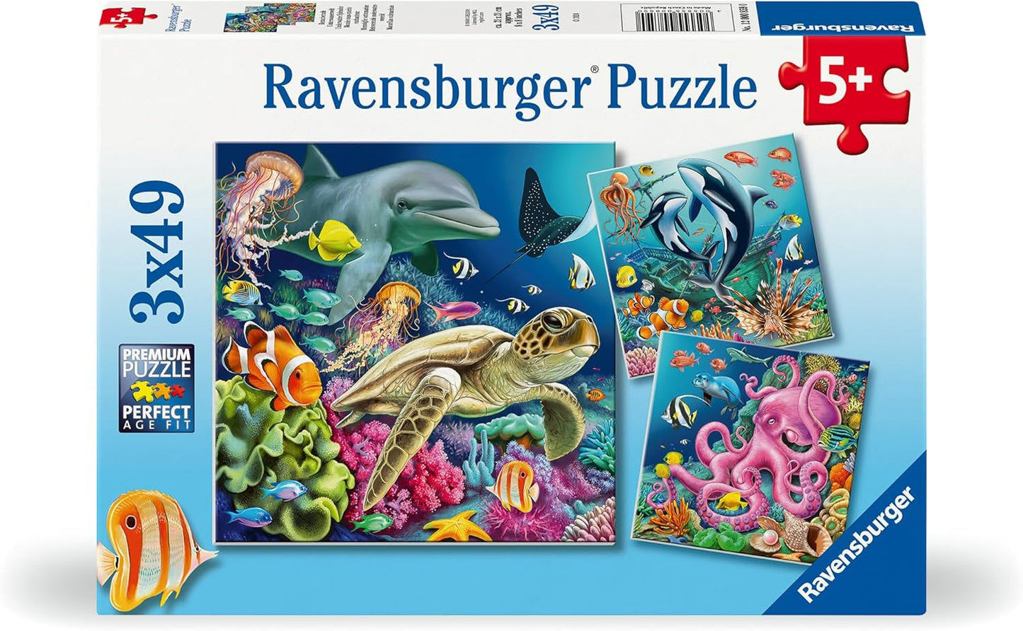 Ravensburger børnepuslespil - 12000859 Enchanting Underwater World - 3X49 brikker puslespil til børn 5+ puslespil Naty Shop Standardtitel