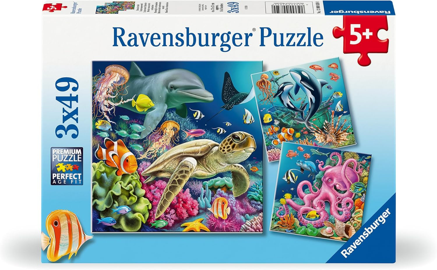 Ravensburger børnepuslespil - 12000859 Enchanting Underwater World - 3X49 brikker puslespil til børn 5+ puslespil Naty Shop Standardtitel