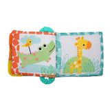 Bright Starts, Teethe & Read, Rangle Cloth Book Gribende Legetøj og Stof Dyre Billedbog, Rangle Book, Bidring, Beroligende tandkød, Legetøj til babyer og småbørn 3 måneders babylegetøj Naty Shop