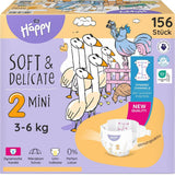 Bella Baby Happy Premium bleer, str. 6, Junior Extra, 15+ kg, 96 styk, DERMATEST og OEKO-TEX Seal, engangs babybleer