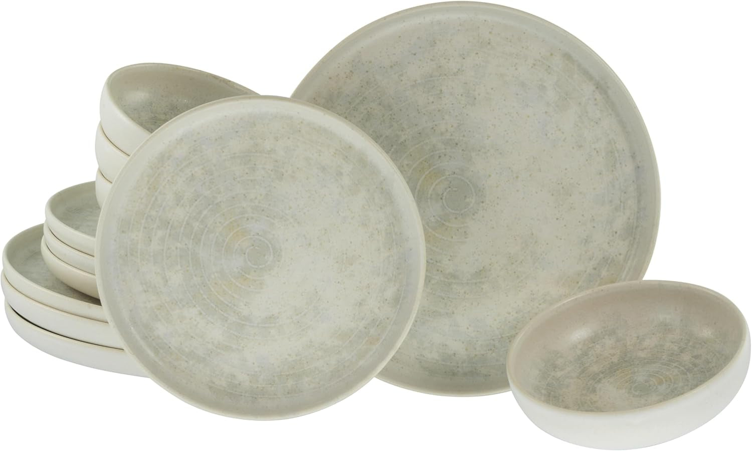 CreaTable, 23714, Uno Athena-serien, 12-delt porcelænssæt til 4, tallerkensæt i porcelæn, tåler opvaskemaskine og mikroovn, fremstillet i Portugal