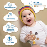 Babybitring med suttekæde - Brændselhjælp - Babylegetøj 0-6 måneder - Nyfødte essentielle ting - BPA-frit børnelegetøj - gaveideer til spædbørn