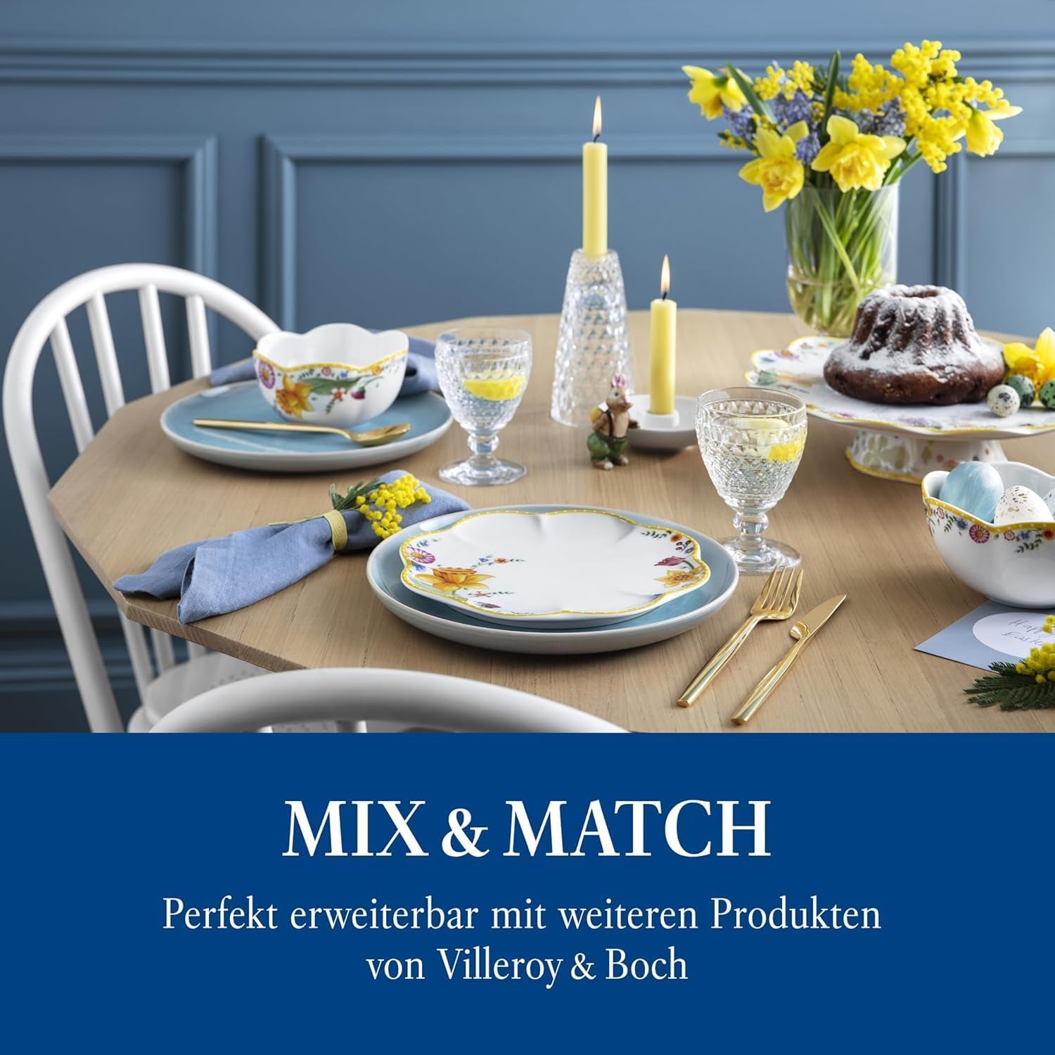 Villeroy & Boch - Spring Awakening morgenmadssæt til 2, 6 stykker, påskestel, morgenmad, påske, kaffeservice, forårsstel, porcelæn