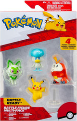 Pokémon PKW3402 - Battle Figure Multipack - 4-pak med Pikachu, Croc, Kwaks, Felori, officielle detaljerede figurer, 5 cm hver Action figurer Naty Shop