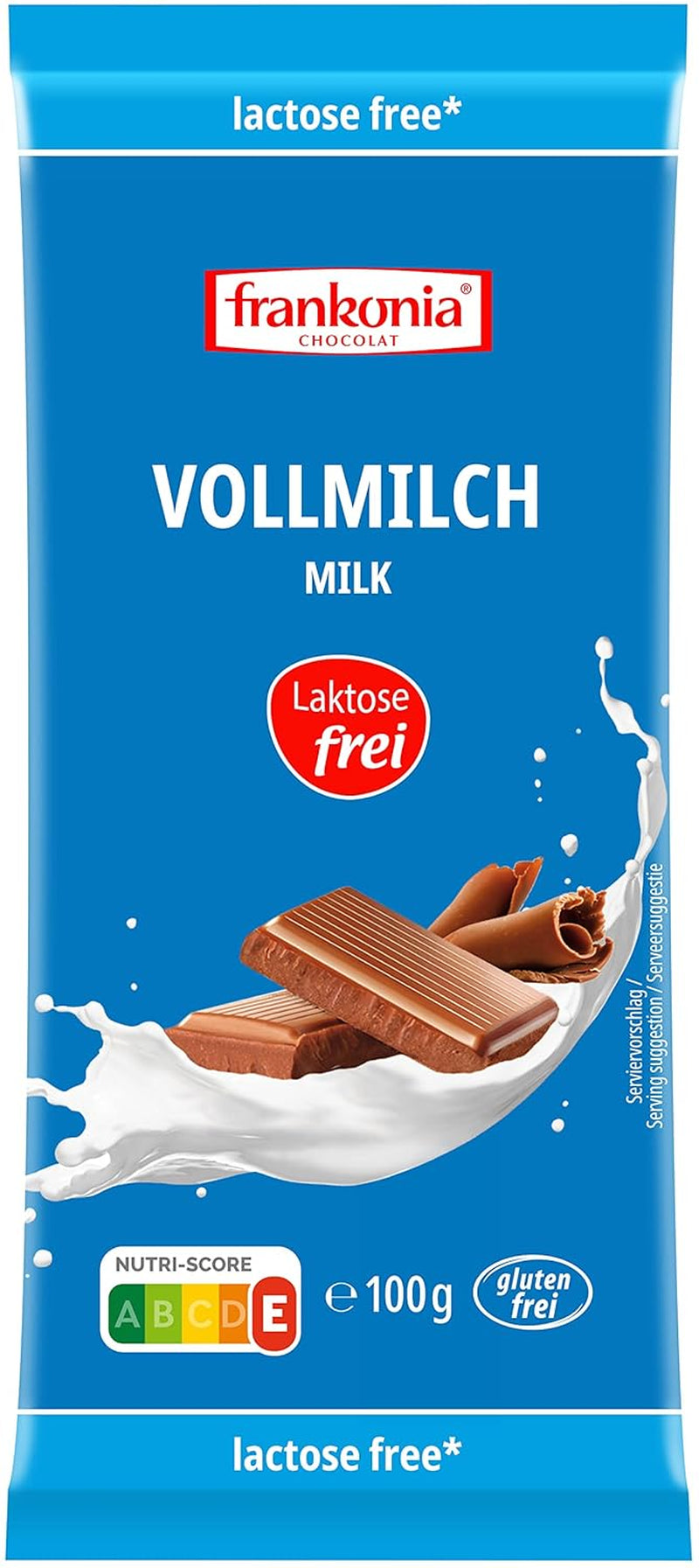 frankonia CHOKOLADE Sødmælkschokolade uden laktose og gluten, 100 g