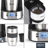 BEEM THERMO 2 GO enkeltfilter espressomaskine med 0,4 l termokop | Filtru permanent | Med 24-timers timer til en varm kop kaffe om morgenen, ingen ventetid | 750 W