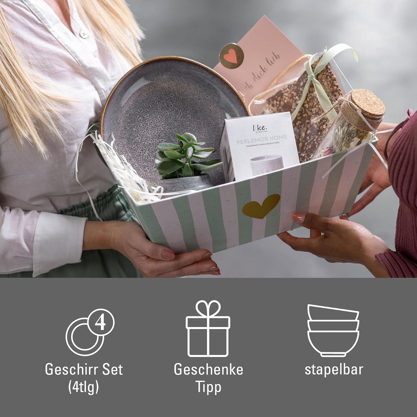 Lave beige bordsæt fra Villeroy & Boch, 4 stk., ca.