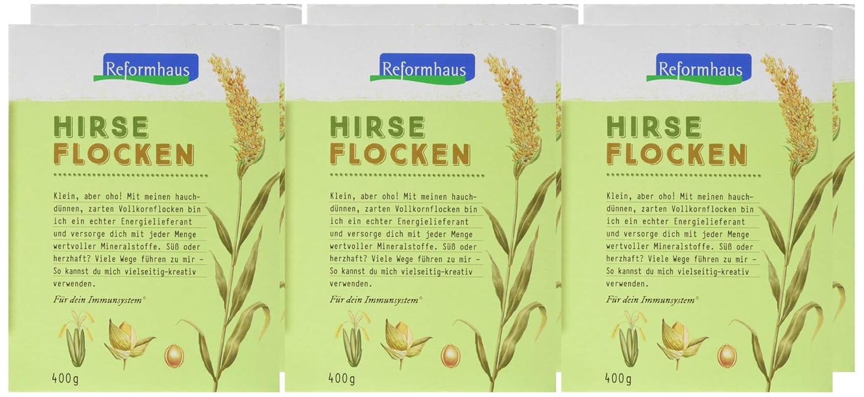 Hirse-Flocken Bio, 6Er Pack (6 X 400 G) Korn Naty Shop