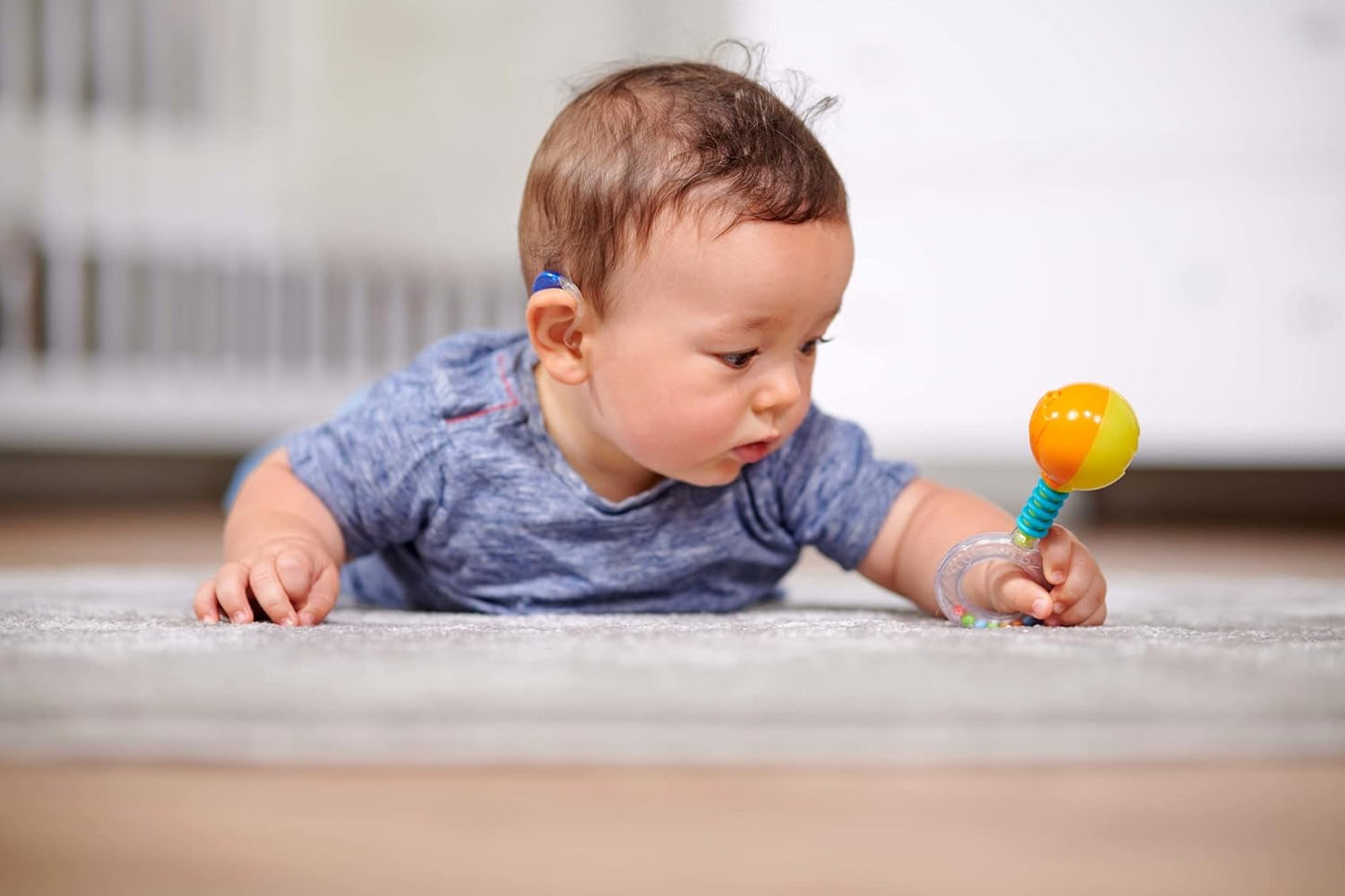 Simba 104010060 - Rangle ABC lyser, lyser ved rystet, 14cm, legetøj til babyer, rangle til babyer, første udstyr, fra 3 måneder, gul Jucarii Bebe Naty Shop