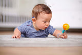 Simba 104010060 - Rangle ABC lyser, lyser ved rystet, 14cm, legetøj til babyer, rangle til babyer, første udstyr, fra 3 måneder, gul Jucarii Bebe Naty Shop