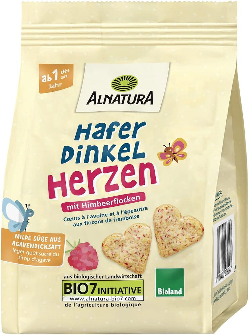 Økologiske havre- og spelthjerter, fra 1 år, 125 g