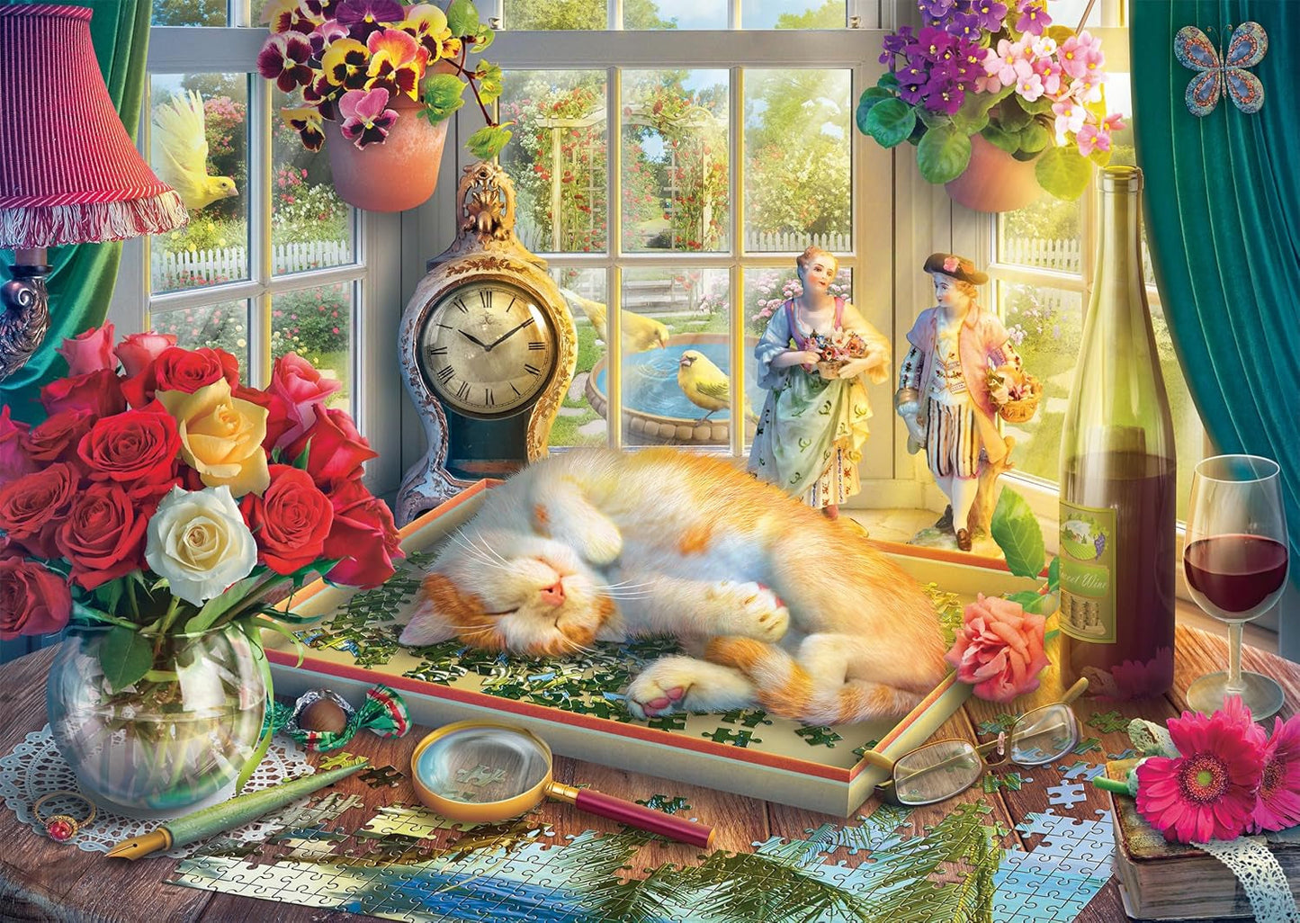 Schmidt Spiele 59789 Puslespil tid med katten, puslespil 1000 brikker Puslespil Naty Shop