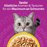 Whiskas 7+ vådfoder til katte Udvalg af fjerkræ i sauce 24 x 85 g (2 pakker) - Højkvalitets vådfoder fra 7 år i 48 portionsposer