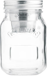 Kilner morgenmadskrukke med ske / 350 ml, Ø 9,5 cm / 5 stk | takeaway müsli kop / giftfri / glasbeholder med låg til müsli, grød og yoghurt / overnight havre beholder Mad Opbevaringsbokse Naty Shop Jar Snack To Go
