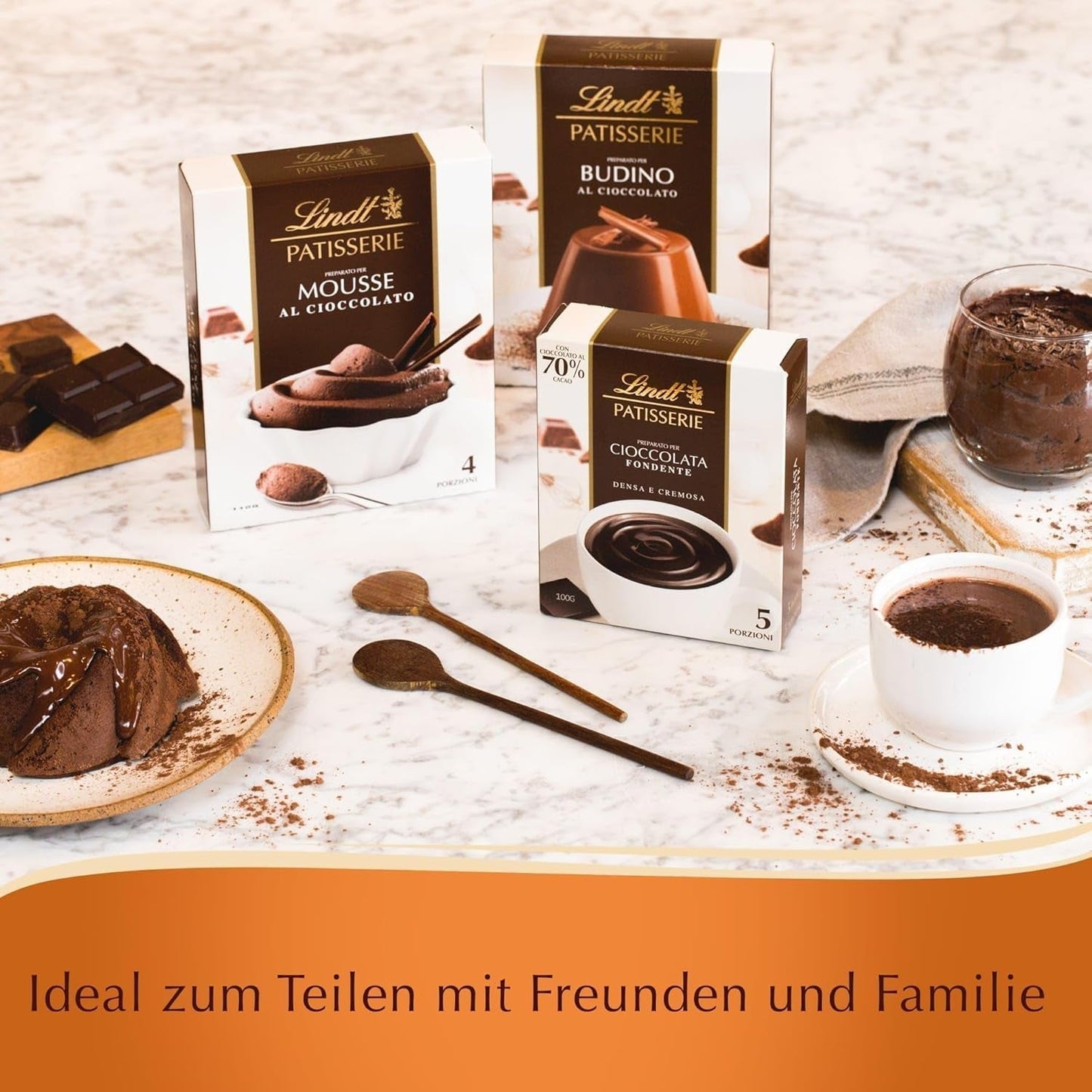 Lindt Schokolade - PATISSERIE Mousse Au Chocolat | 6 X 110 G | Backmischung Für 4 Portionen Fluffige Mousse Al Cioccolato Aus Finester Schokolade | Konditori | Backmix | Schokoladengeschenk Mix til bagning og madlavning Naty Shop