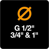 Fiskars vandhjul vandslangesæt med 2 slangeforbindelser og vandhaneforbindelse, universel størrelse, vridningsstivhedsniveau 4 (af 5), 1,8 m, Ø1,3-1,5 cm (1/2-5/8"), sort/orange/blå, 1057621