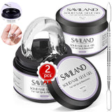 Saviland Solid Nail Tip Lim: 2stk 15G Kunstig neglelim Ekstra stærk lim Tryk på negle UV lim Gel neglelim til kvinder Hjemmesalon DIY UV/LED Lampe hærdet
