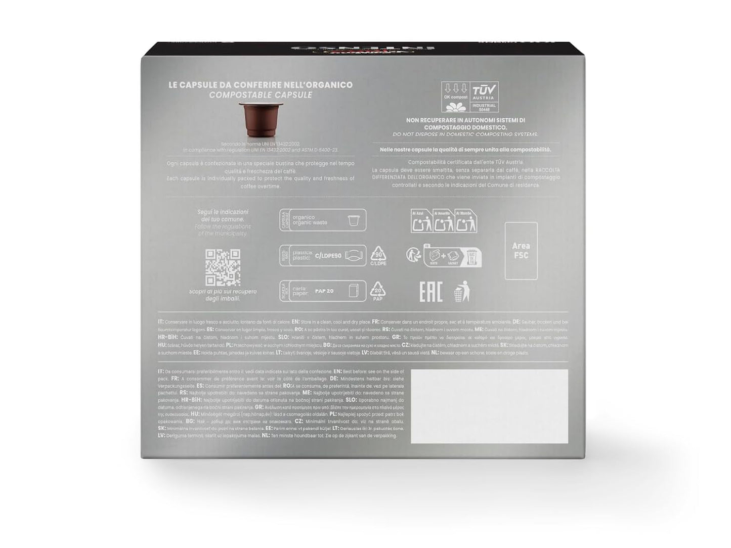 Caffè Vergnano 1882 - Èspresso Kompostierbare Kaffeekapseln , kompatibel med Nespresso, Intenso (Intenso) - Packung Enthälts 100 Kapseln