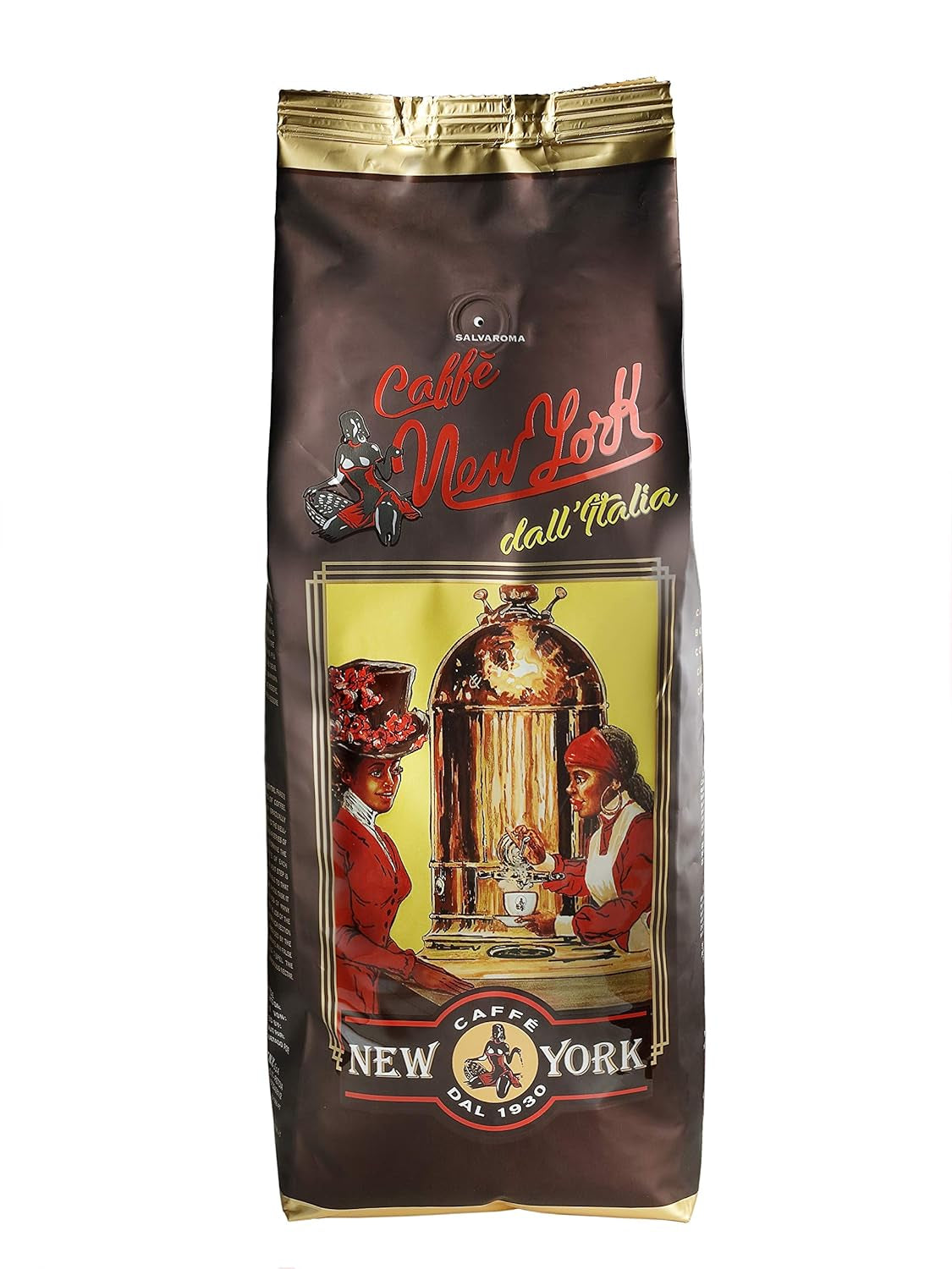 New York Coffee - EXTRA P - Kaffebønner, stærk og afgørende smag, Arabica og Robusta bønner, til maling, italiensk espresso, barblanding - premium kvalitet siden 1930 - 1 kg, bønner