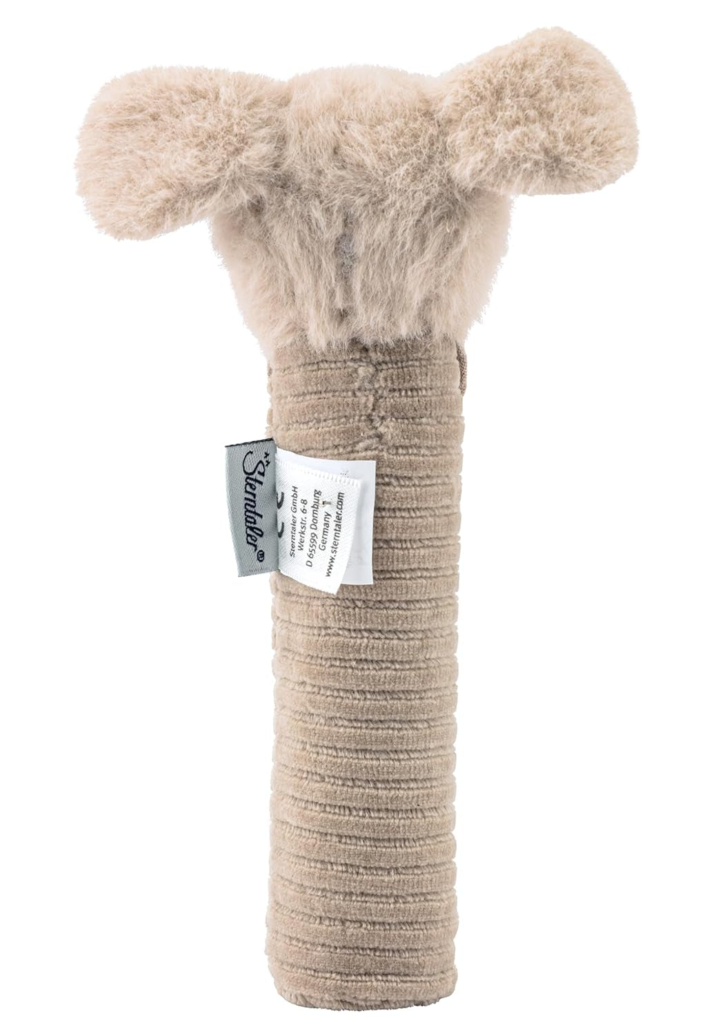 Sterntaler Baby squeaker Lucky dog - Babylegetøj lavet af blødt luftigt materiale med ledning - Fanglegetøj til børn - Første forsøg på at fange og lege, grå-beige Bebe Toys Naty Shop