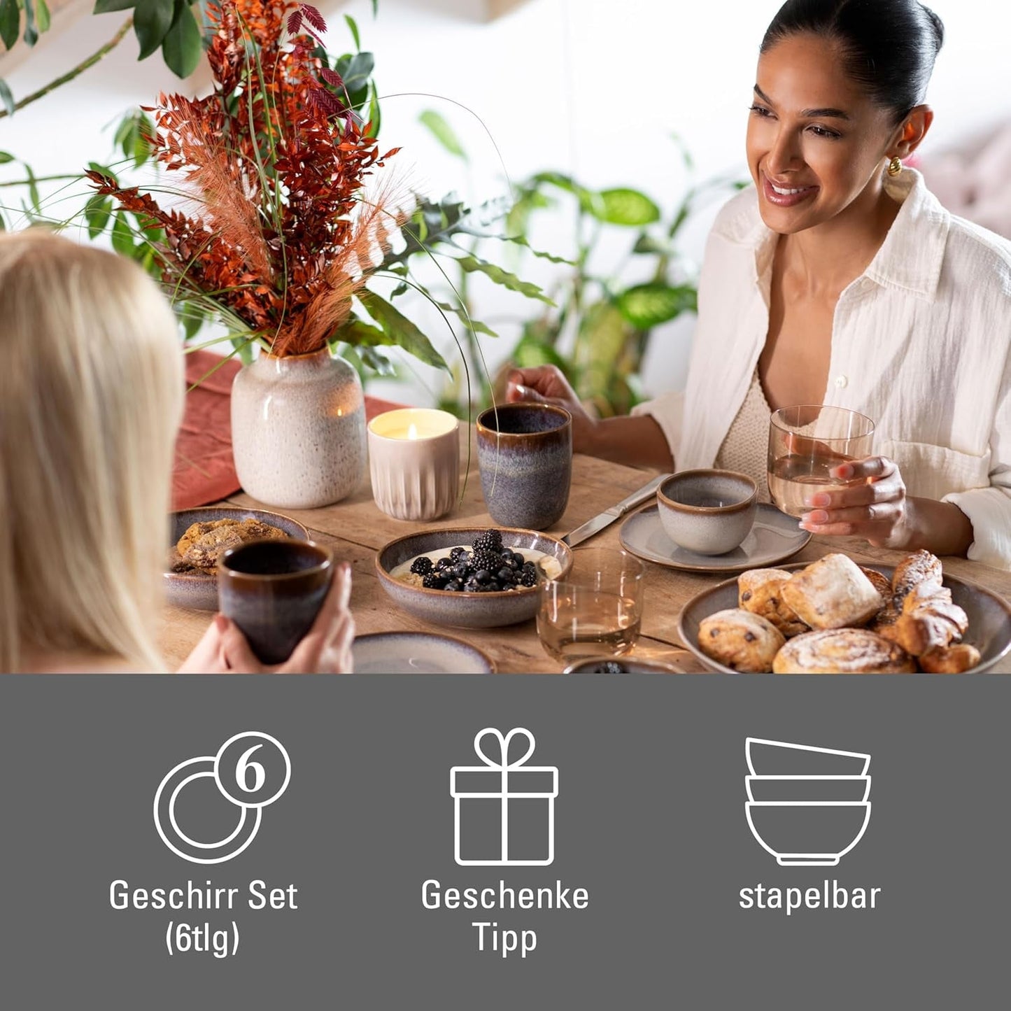 Lave beige morgenmadssæt fra Villeroy & Boch, 6 stk