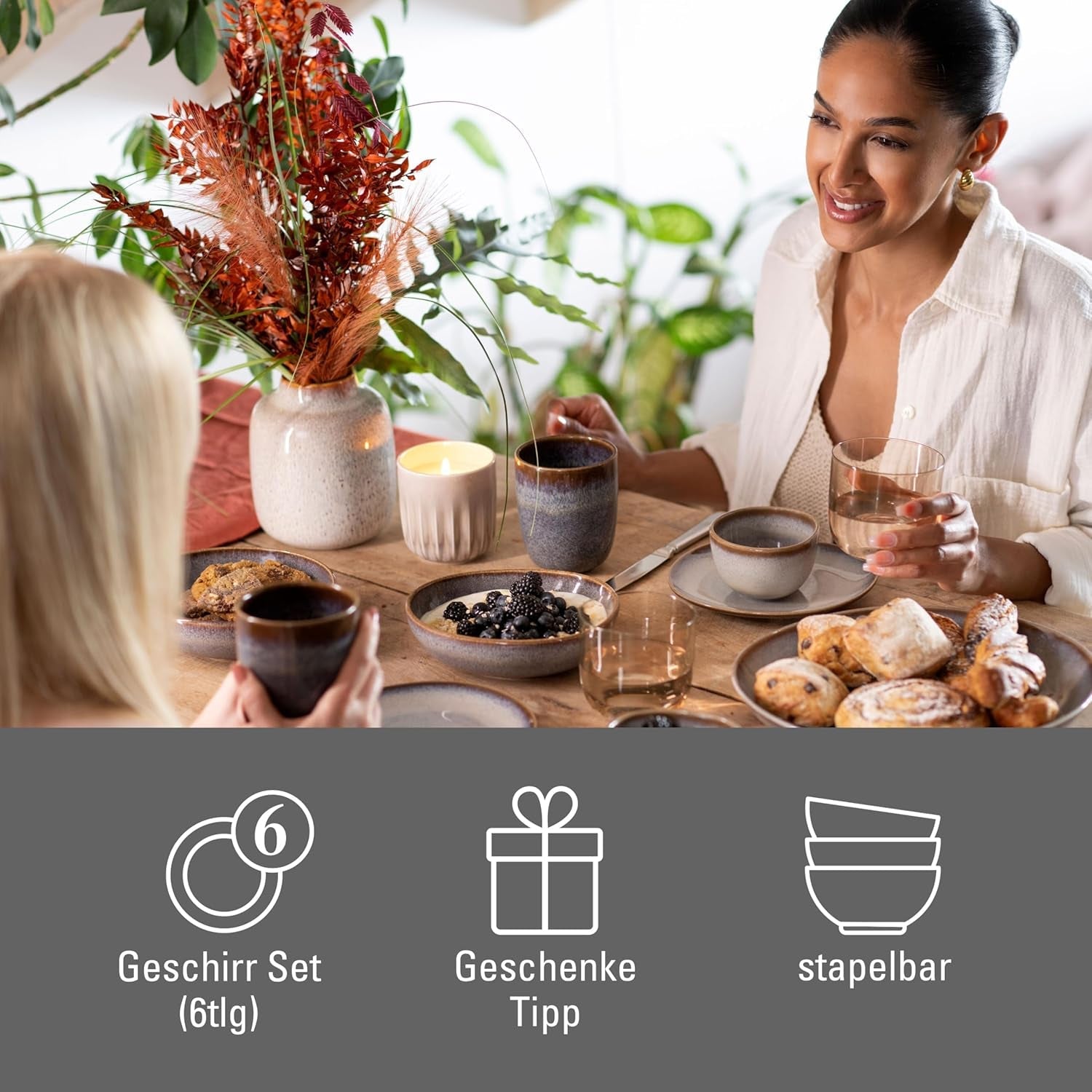 Lave beige morgenmadssæt fra Villeroy & Boch, 6 stk