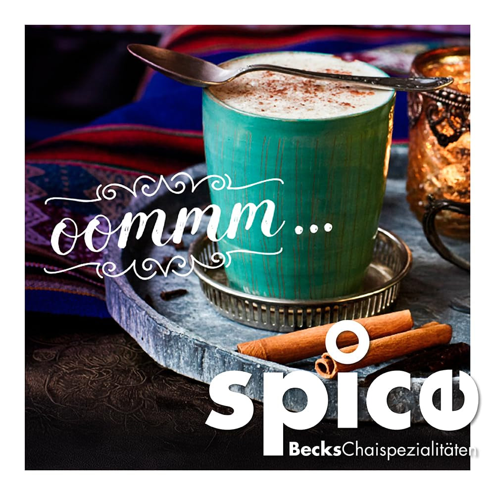 Becks Cocoa Om Masala Chai Tea Bio - Indisk sort te med traditionelle krydderier som kanel, kardemomme og ingefær - Perfekt til Chai Latte, 300g