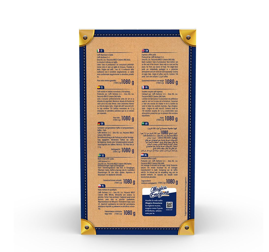 Caffè Borbone komposterbare Kaffeepads, Rote Kaffeemischung - 150 Pads - Kompatibel med ESE System Papier Pads 44 mm