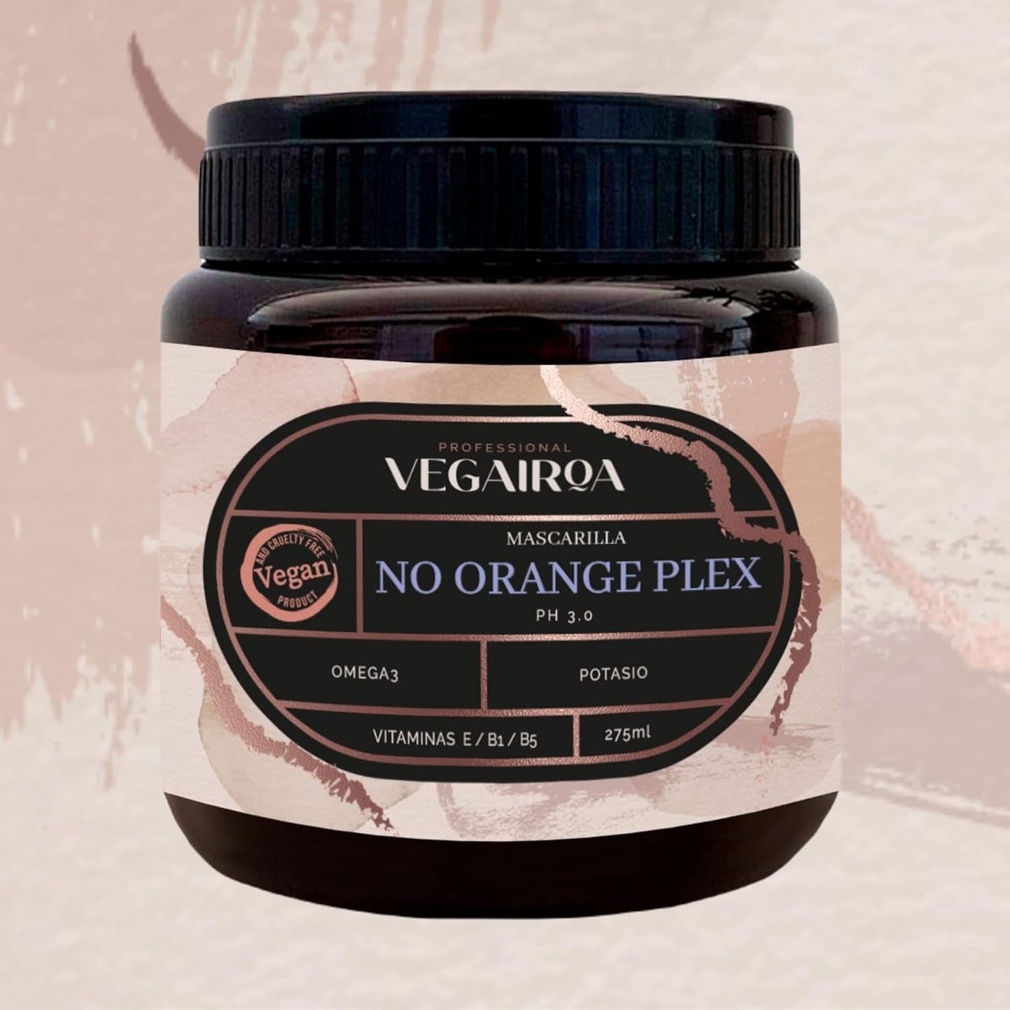 VEGAIROA - No Orange Plex Mask - Maske der neutraliserer orange toner - Dyb fugtgivende pleje - Professionelt vegansk frisørprodukt - 300 g Naty Shop hårmaske