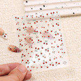 JMEOWIO 3D Nagelsticker Kirsche Nail Art Sticker Selbstklebend Nagelaufkleber 5D Stereoskopisk Dekoration Nageldesign Tilbehør 1 Blatt
