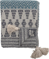 Bloomingville sengetæppe, sort, bomuld, 160 cm Blå Bloomingville senge og tæpper 160 X 130 cm