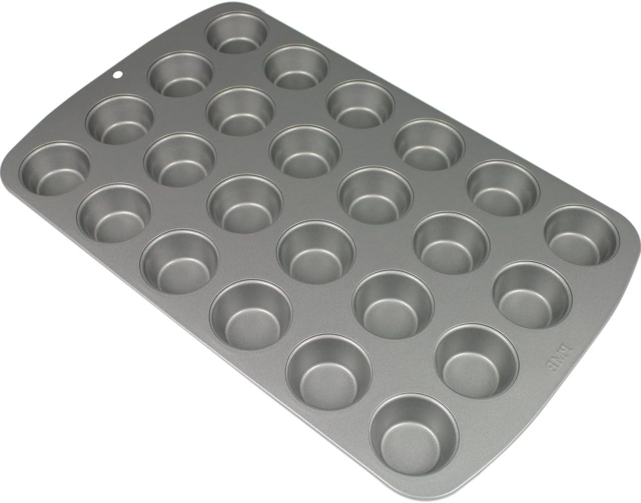 CSB111 Antihaftbeschichtete Mini-Muffinform Mit 24 Löchern Aus Karbonstahl, Edelstahl, Sølv, 39,4 X 24,6 X 2,1 Cm Forme og bakker til bagning Naty Shop