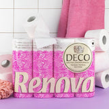 Toiletpapir Renova 4 lag hvid dekoreret duftende - 12 ruller rulle Blanco Decorado Perfumado