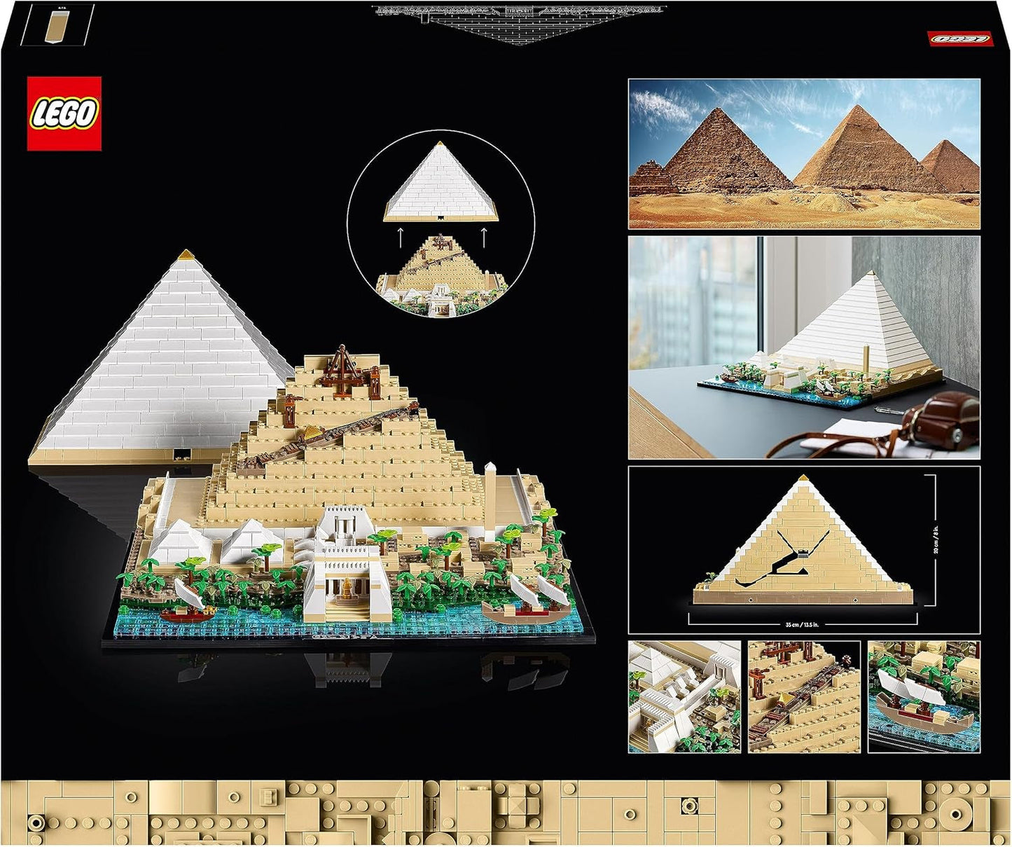 LEGO 21058 Arkitektur The Pyramid of Cheops Byggesæt til håndværk som kreativ hobby, gaveidé til voksne, mænd, kvinder, mor, far, kreativ aktivitet, berømte landemærker Samling Byggesæt Besuche den LEGO-Store