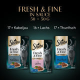 Sheba CATCARE Bag Wet Fresh & FINE (Fisk) Stykker i sauce Voksen 50g Multipack Standard