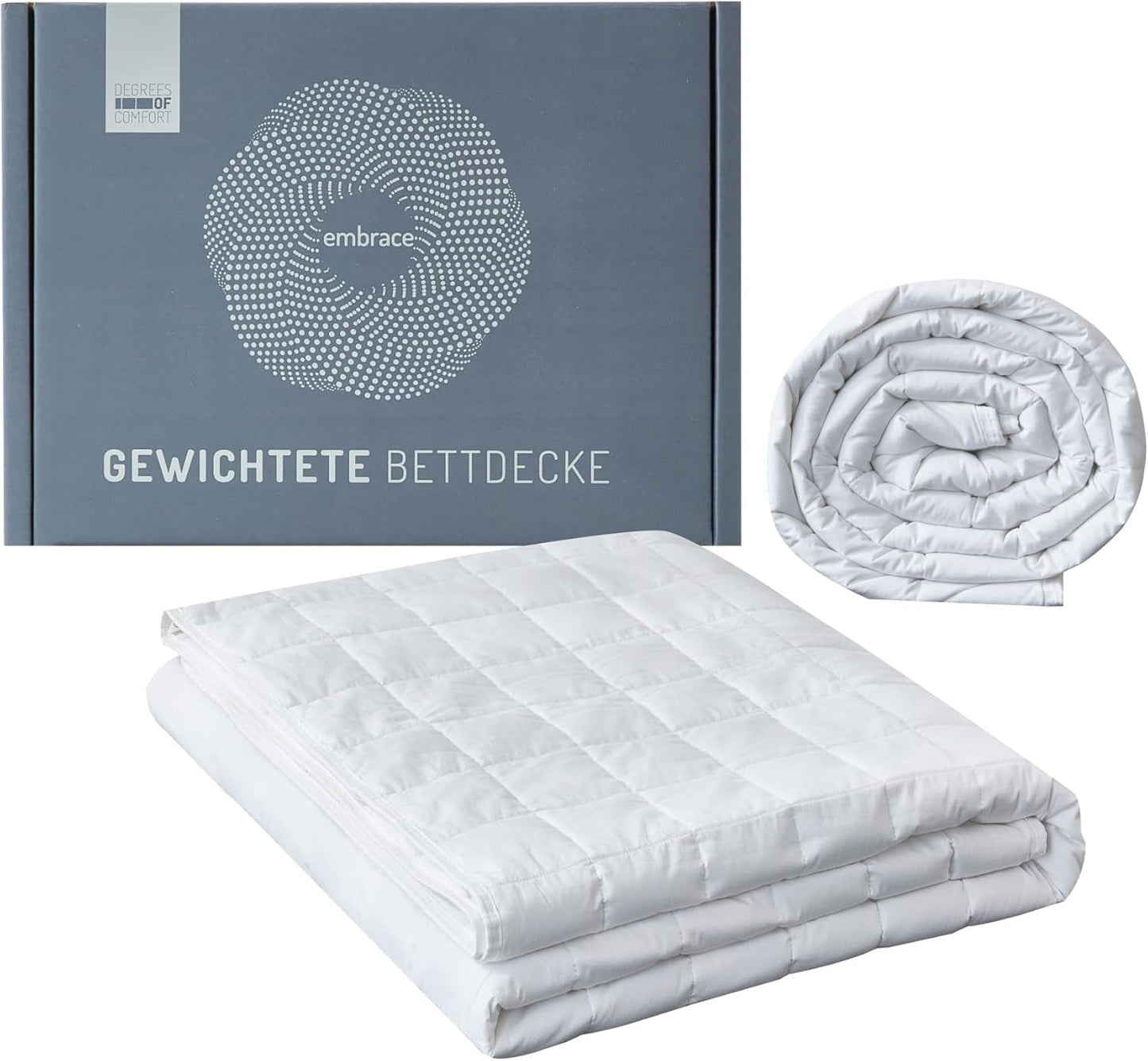 Degrees of Comfort vægtet tæppe 135X200Cm 7Kg, anti-stress terapitæppe lavet af 100% bomuld, tungt tæppe Vægtet tæppe til voksne Kan forbedre søvnen og reducere stress Grader af komfort Senge og tæpper 155 X 220 Cm 11,0 kg
